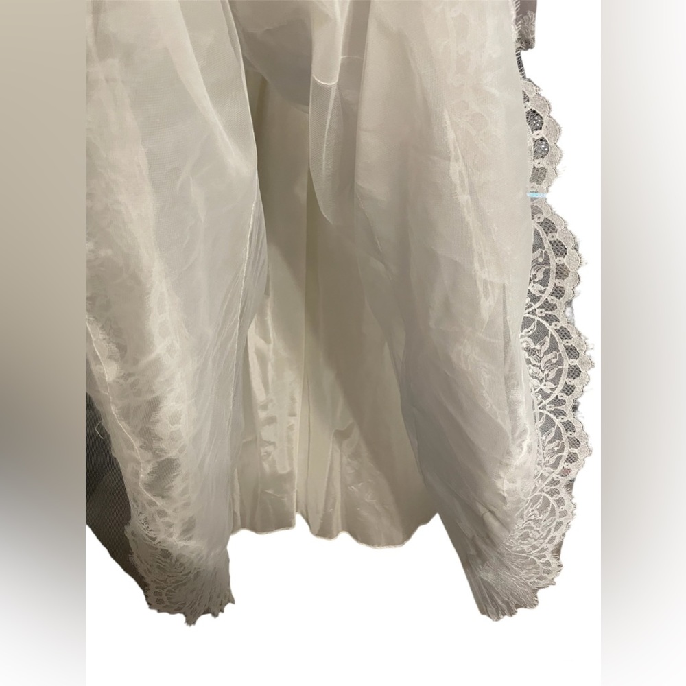 Vintage ALFRED ANGELO EDYTHE VINCENT 1940s 1950s Wedding Dress Tiered Lace SZ S - Picture 4 of 12
